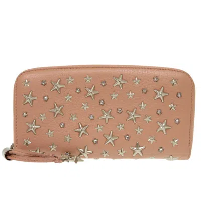Pre-owned Jimmy Choo Pink Leather Long Wallet (bi-fold) ()
