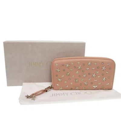 Pre-owned Jimmy Choo Pink Leather Long Wallet (bi-fold) ()