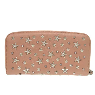 Pre-owned Jimmy Choo Pink Leather Long Wallet (bi-fold) ()