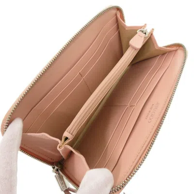 Pre-owned Jimmy Choo Pink Leather Long Wallet (bi-fold) ()