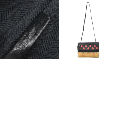 Pre-owned Loewe Black Brown Red Color Suede Cotton Leather Shoulder Bag ()