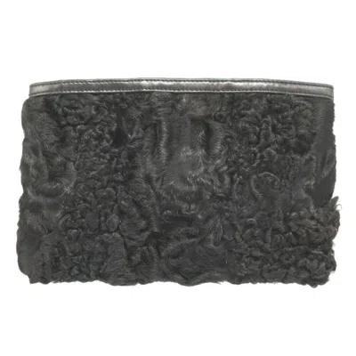 Pre-owned Loewe Black Leather Fur Clutch Bag ()