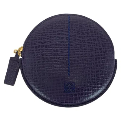 Pre-owned Loewe Blue Leather Coin Purse/coin Case ()