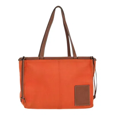 Pre-owned Loewe Cushion Orange Canvas Tote Bag ()