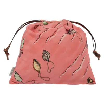 Pre-owned Loewe Drawstring Pouch Pink Canvas Clutch Bag ()