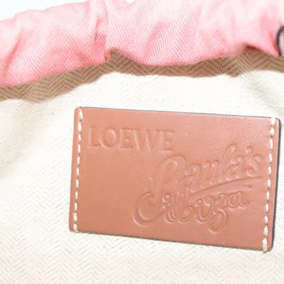 Pre-owned Loewe Drawstring Pouch Pink Canvas Clutch Bag ()