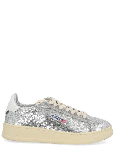 Autry "dallas Low Sparkling" Sneaker In Silver