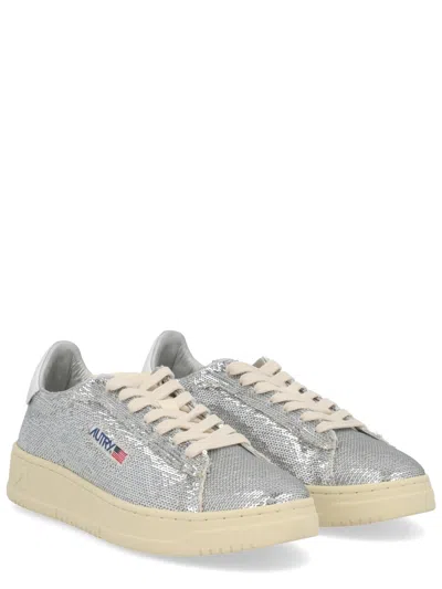 Autry "dallas Low Sparkling" Sneaker In Silver
