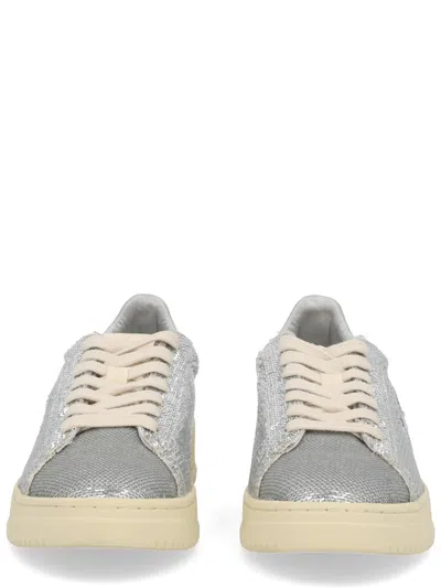 Autry "dallas Low Sparkling" Sneaker In Silver
