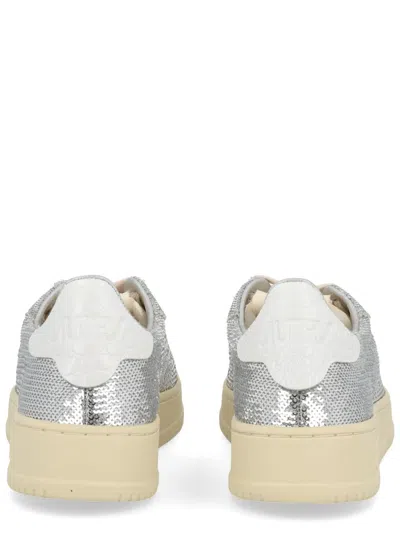 Autry "dallas Low Sparkling" Sneaker In Silver