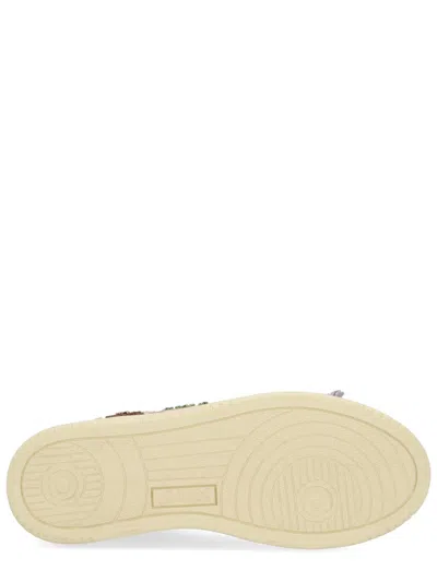 Autry Dallas Floral-embroidered Sneakers In Animal Print