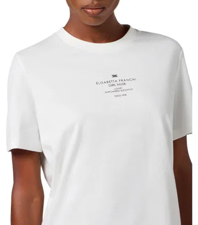 Elisabetta Franchi White T-shirt With Logo In White
