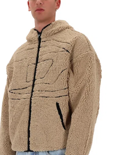 Diesel S-zat Sweat-shirt Puffer Jackets Beige In Brown