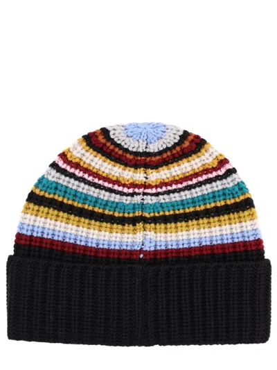 Paul Smith "signature Stripe" Beanie In Multi