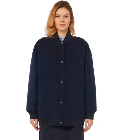 Weekend Max Mara Adorni Blue Bomber Jacket In Blue