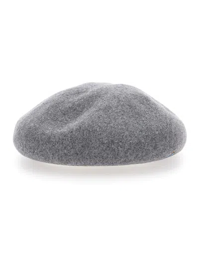 Vivienne Westwood Grey Hat With Orb Logo Embroidered On The Front In Wool Unisex In Gray