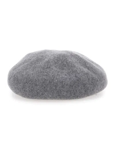 Vivienne Westwood Grey Hat With Orb Logo Embroidered On The Front In Wool Unisex In Gray