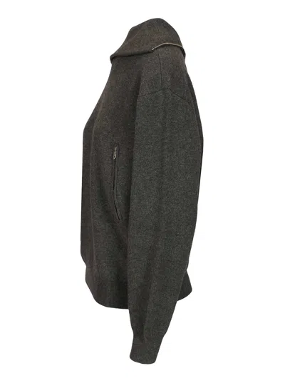 Balenciaga Women Back To Front Sweater In Wool Blend In Gray