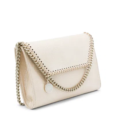 Stella Mccartney Falabella Airlite Gold Crossbody Wallet Bag In Neutral