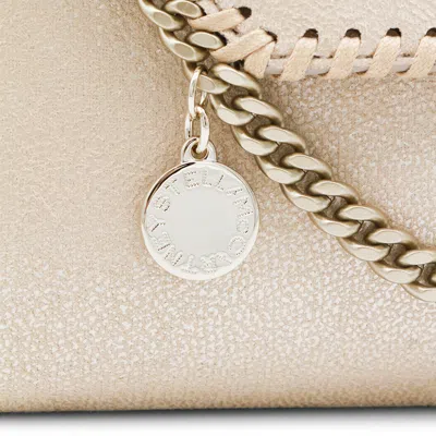 Stella Mccartney Falabella Airlite Gold Crossbody Wallet Bag In Neutral