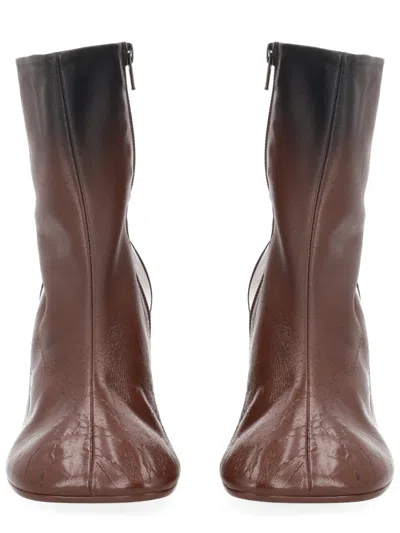 Mm6 Maison Margiela Anatomic Block-heel Boots In Brown