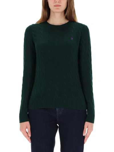 Polo Ralph Lauren Cable-knit Sweater With Classic Crew Neckline In Green
