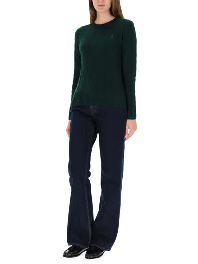 Polo Ralph Lauren Cable-knit Sweater With Classic Crew Neckline In Green