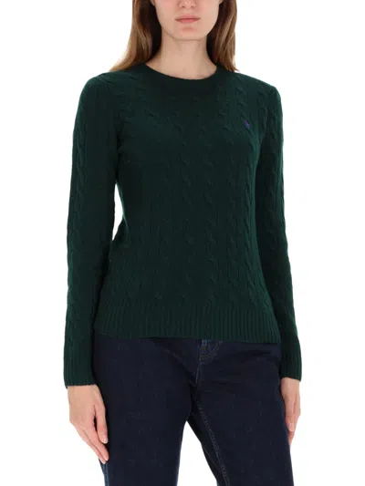 Polo Ralph Lauren Cable-knit Sweater With Classic Crew Neckline In Green