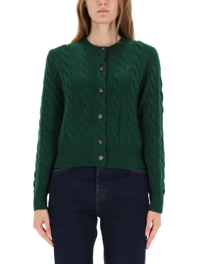 Polo Ralph Lauren Cable-knit Cardigan In Green