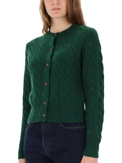 Polo Ralph Lauren Cable-knit Cardigan In Green