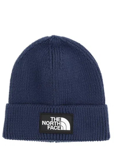 The North Face Logo-patch Cuffed Beanie In Blue