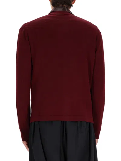 Vivienne Westwood Cardigan Sweater In Rich Bordeaux In Red