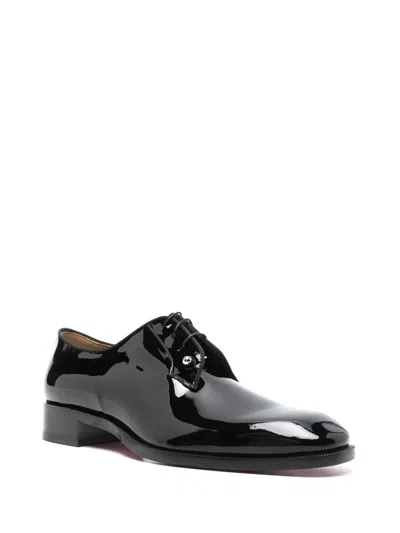 Christian Louboutin Chambeliss Patent Calfskin Oxford Shoes In Black