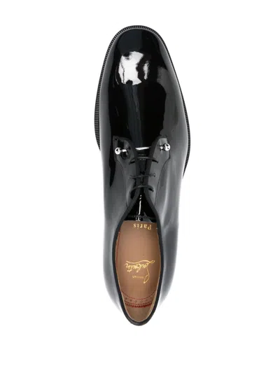 Christian Louboutin Chambeliss Patent Calfskin Oxford Shoes In Black