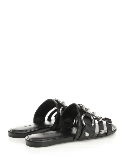 Balenciaga City Flat Sandals In Black