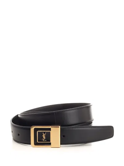 Saint Laurent Classic Belt Belts Black In Black