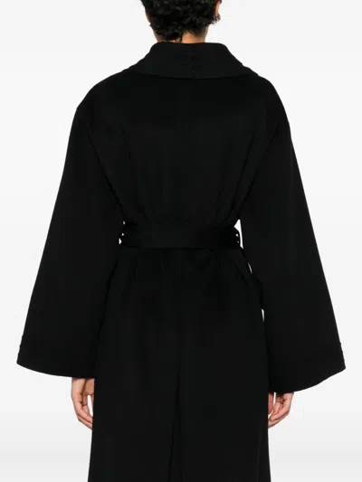 Emporio Armani Wide-sleeves Coat In Black