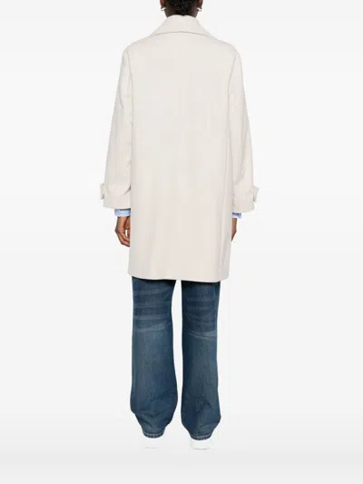 Paul Smith Double-breasted Coat Featuring Flap Pockets In Neutral