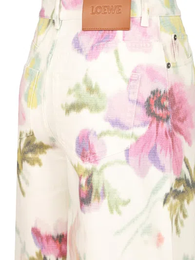 Loewe Digital Floral Print Jeans Rose