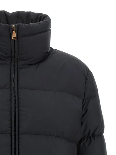 Moncler Short Puffer Jacket High Collar In Black
