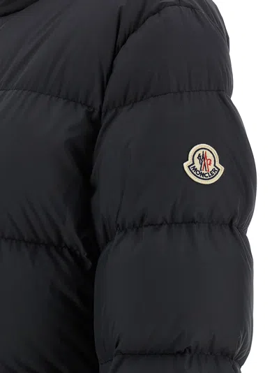 Moncler Short Puffer Jacket High Collar In Black