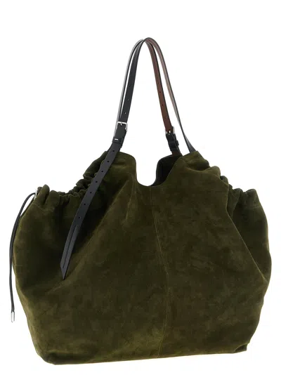 Maison Margiela Drawstring Shopping Bag In Green