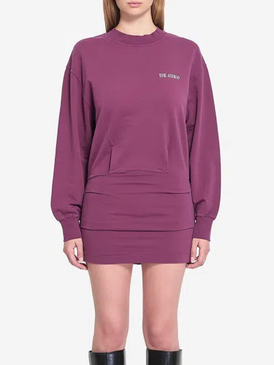 Attico Burgundy Mini Dress In Purple