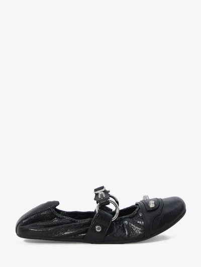 Balenciaga Black Le City Ballet Flats In Animal Print