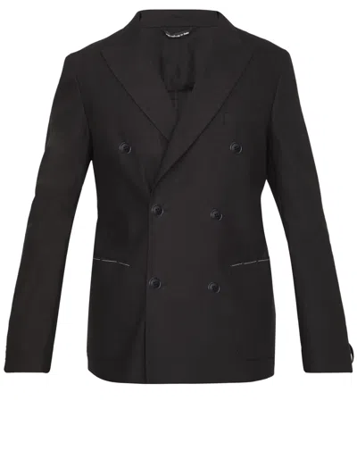 Tonello Double-breasted Stretch Jacket In Black