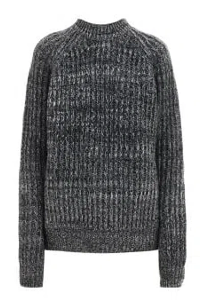 Plan C Melange Gray Pullover In Black