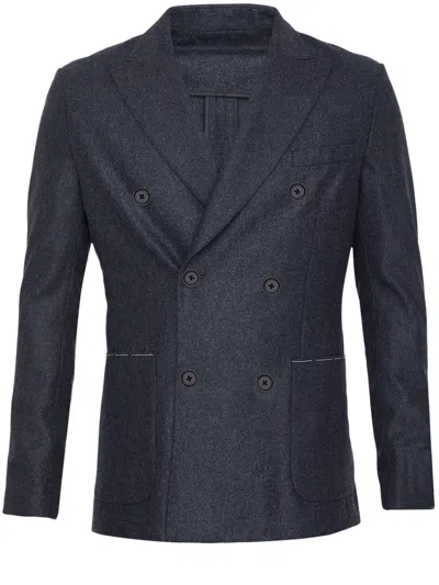 Tonello Double-breasted Casual Jacket In Antracite