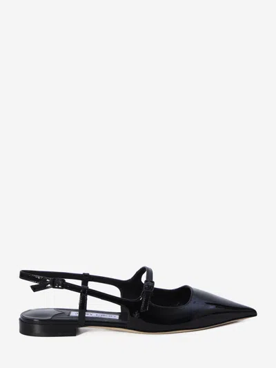 Jimmy Choo Didi Patent-leather Point-toe Flats In Multi