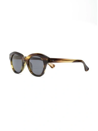 Shop Linda Farrow Dries Van Noten X  Round Shaped Sunglasses - Brown