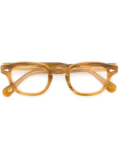 Shop Moscot 'lemtosh' Glasses In Brown